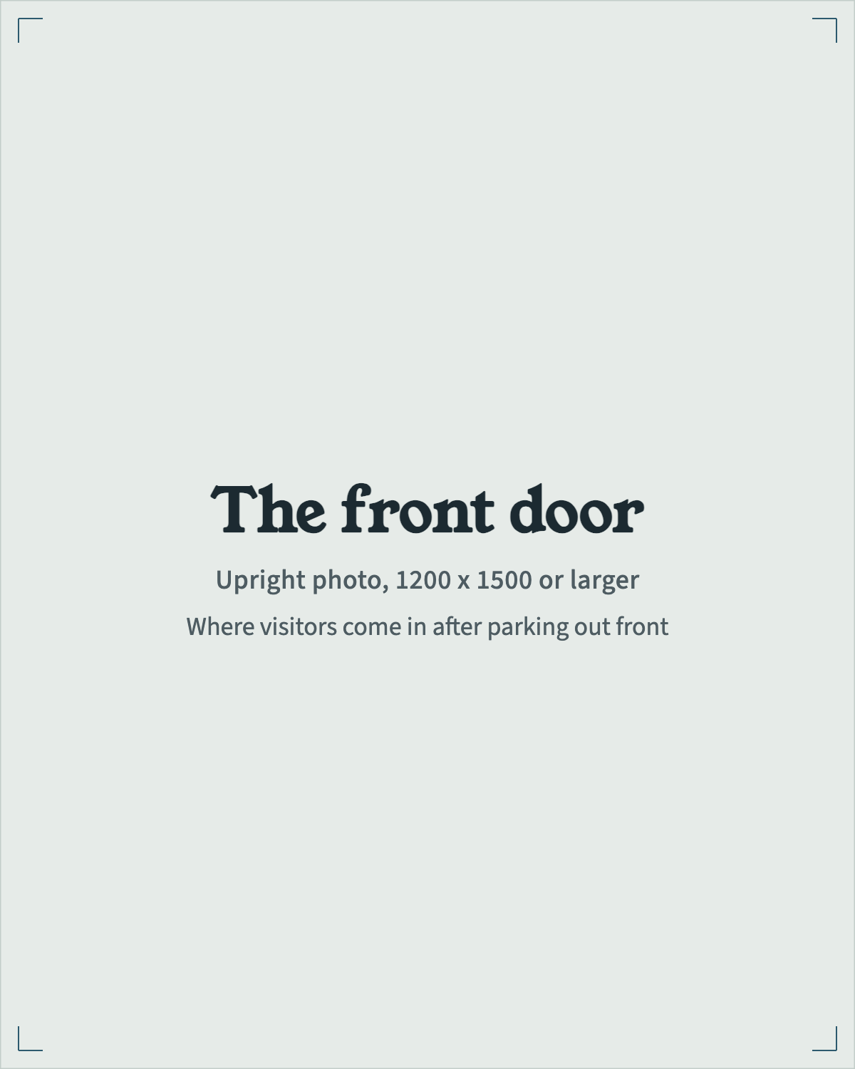 Placeholder for a photograph of the front door