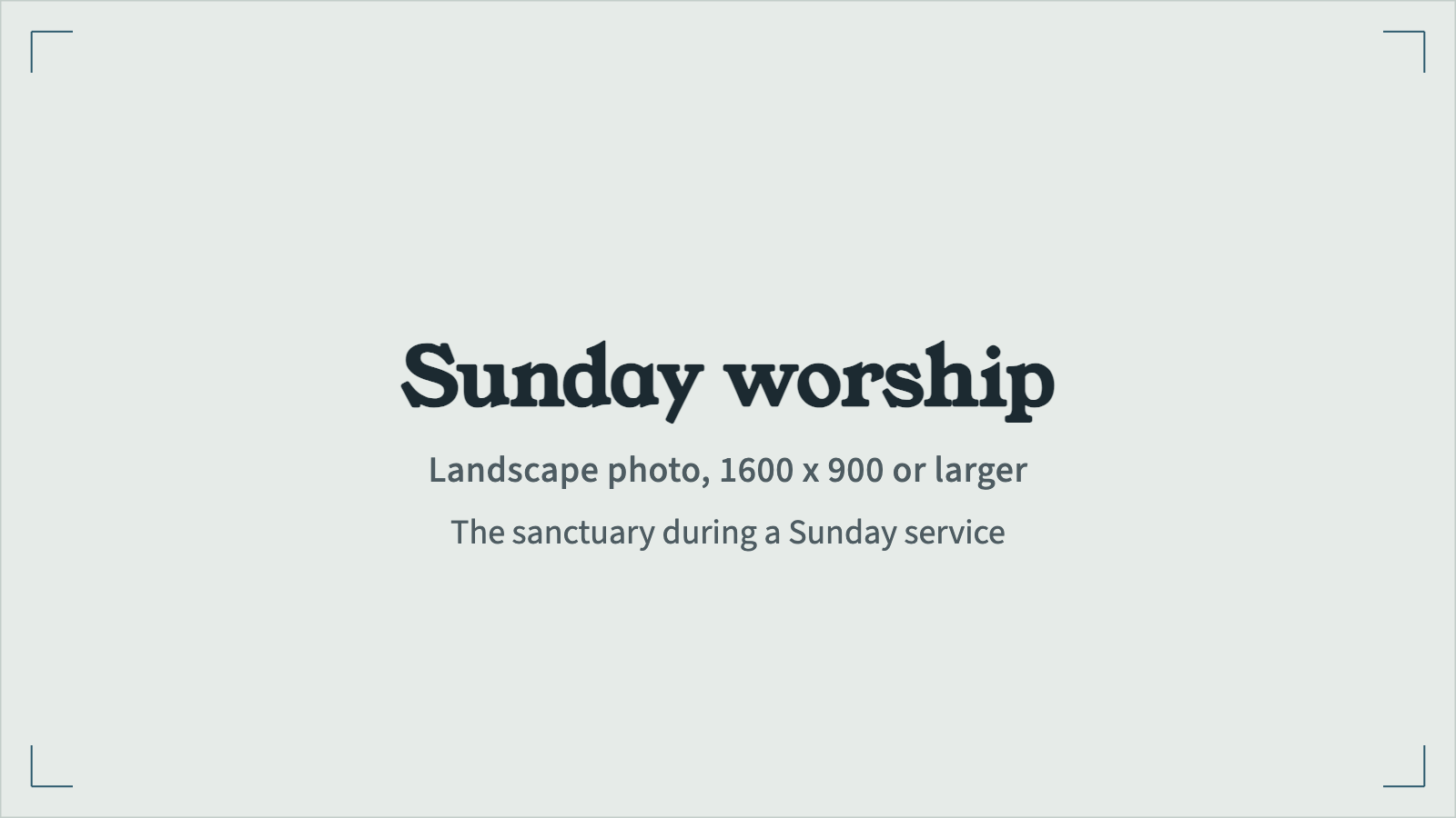 Placeholder for a photograph of Sunday worship in the sanctuary